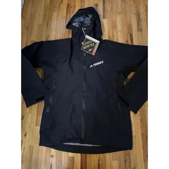 Adidas Terrex Jacket Mens Large Black TRK GTX PRO J Gore-Tex Pro Hooded HH8899